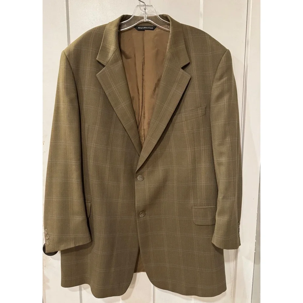 Taylor Richard's & Conger Mens Olive Herringbone Two Button Blazer ultra torto